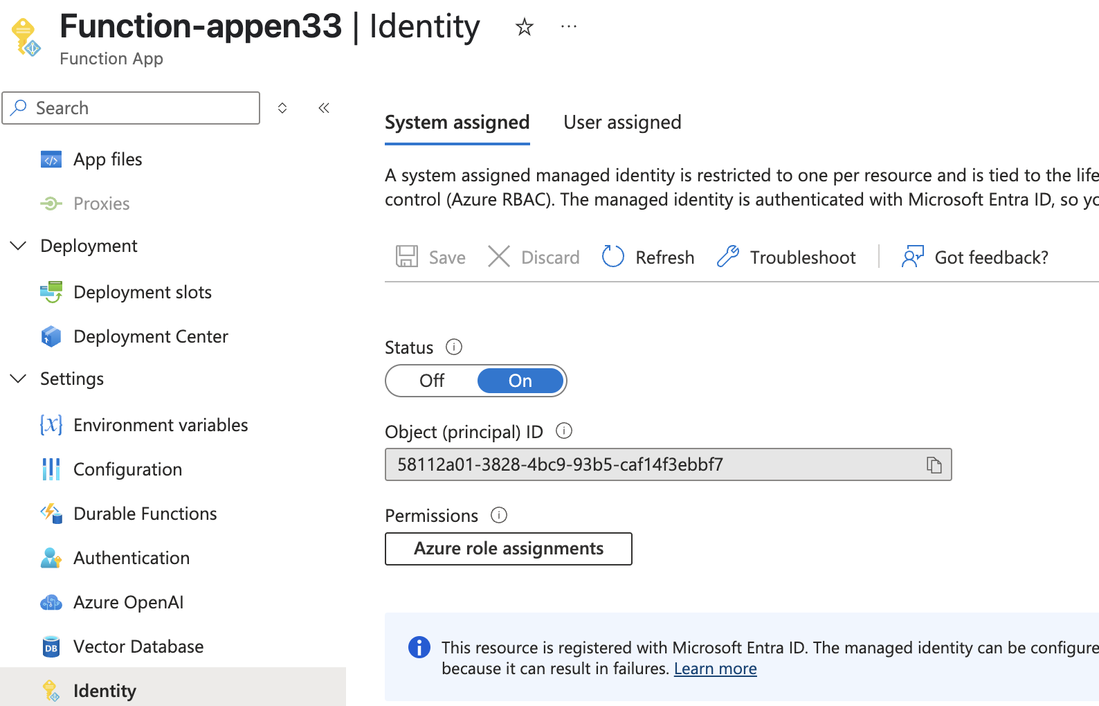 Identity tab